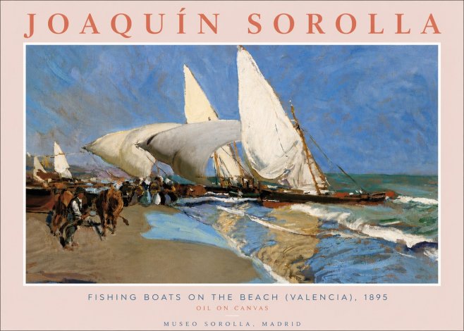 Sorolla Fishing Boats on the Beach (Valencia), 1895 No6 - Poszter