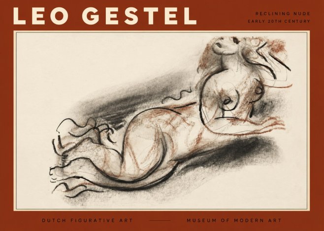 Leo Gestel Reclining Nude No2 - Poszter