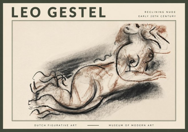 Leo Gestel Reclining Nude No4 - Poszter