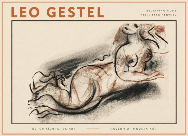 Leo Gestel Reclining Nude No5 - Poszter