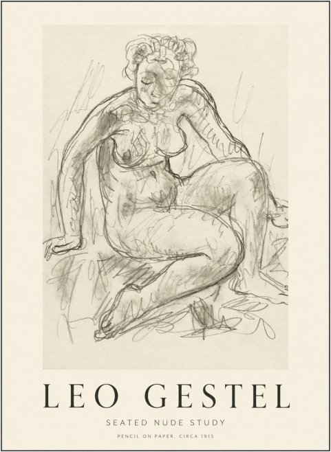 Leo Gestel Seated Nude Study No1 - Poszter