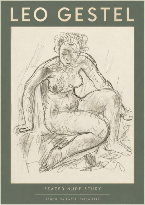 Leo Gestel Seated Nude Study No2 - Poszter