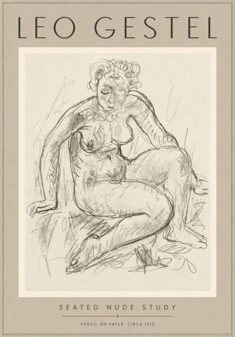 Leo Gestel Seated Nude Study No5 - Poszter