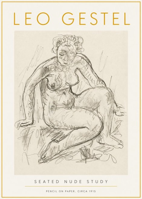 Leo Gestel Seated Nude Study No6 - Poszter