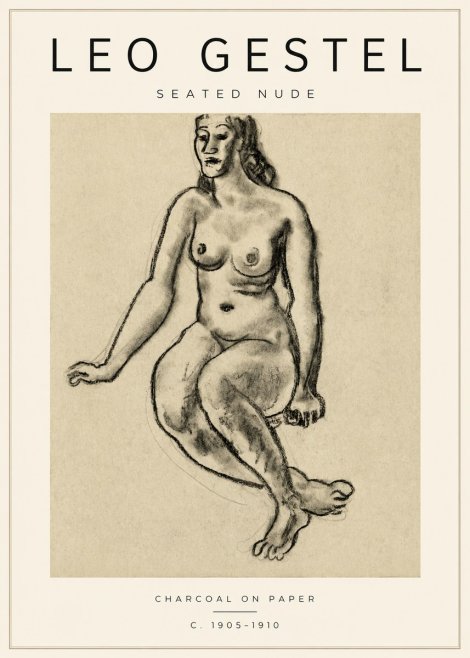 Leo Gestel Seated Nude No3 - Poszter