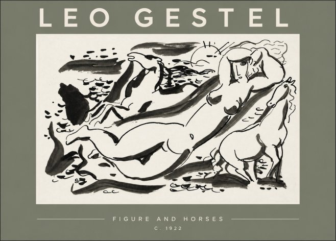 Leo Gestel Figure and Horses No3 - Poszter