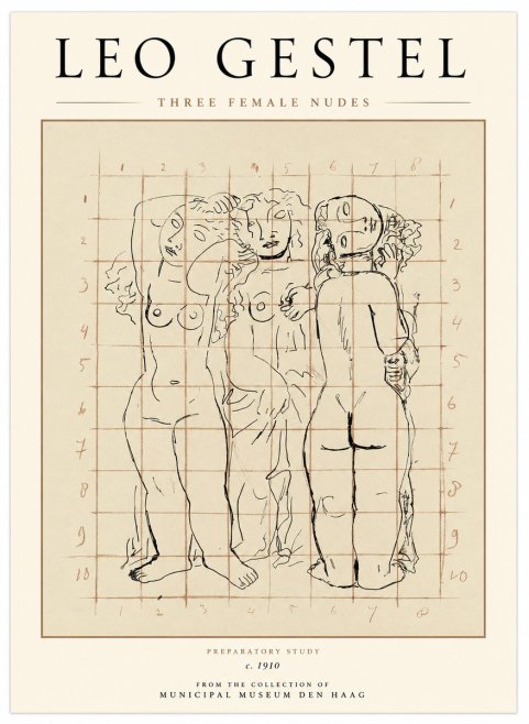 Leo Gestel Three Female Nudes No1 - Poszter