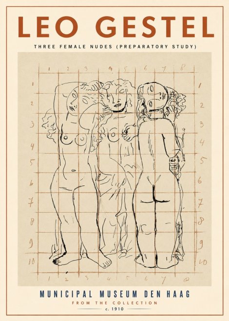 Leo Gestel Three Female Nudes No2 - Poszter