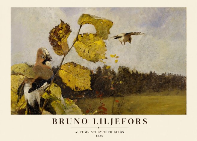 Bruno Liljefors Autumn Study with Birds No1 - Poszter