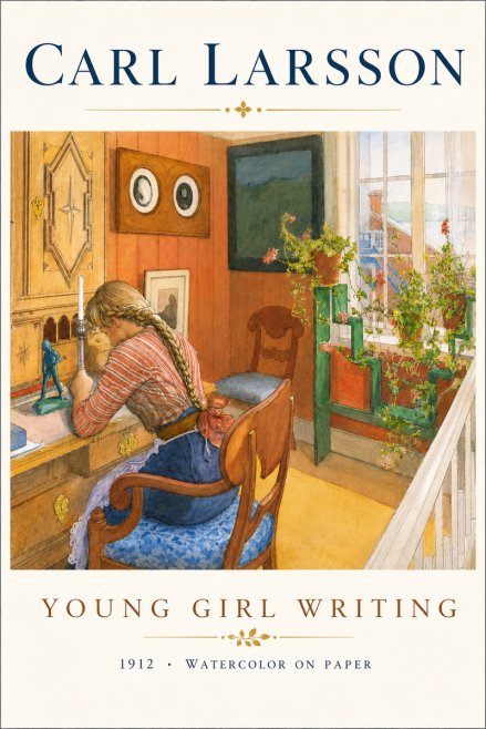 Carl Larsson Young Girl Writing No5 - Poszter