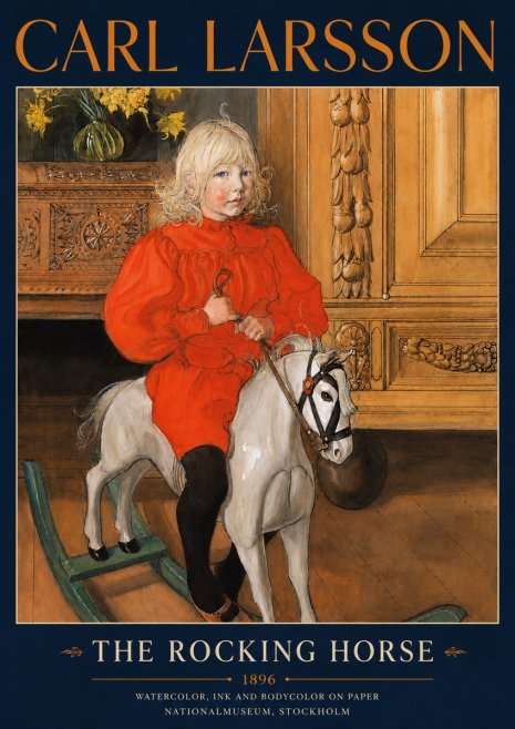 Carl Larsson The Rocking Horse No5 - Poszter