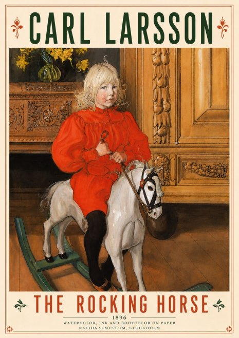 Carl Larsson The Rocking Horse No6 - Poszter