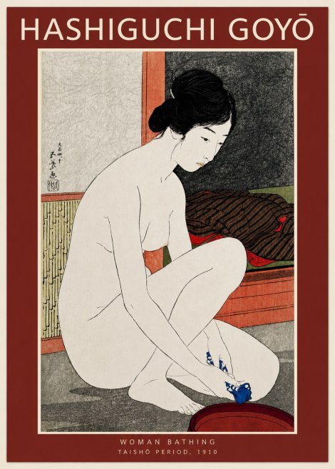 Hashiguchi Goyō Woman Bathing No3 - Poszter