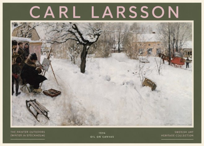 Carl Larsson The Painter Outdoors (Winter in Stockholm) No3 - Poszter