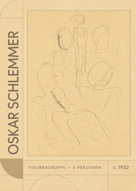 Oskar Schlemmer Figurengruppe - 6 Personen No3 - Poszter