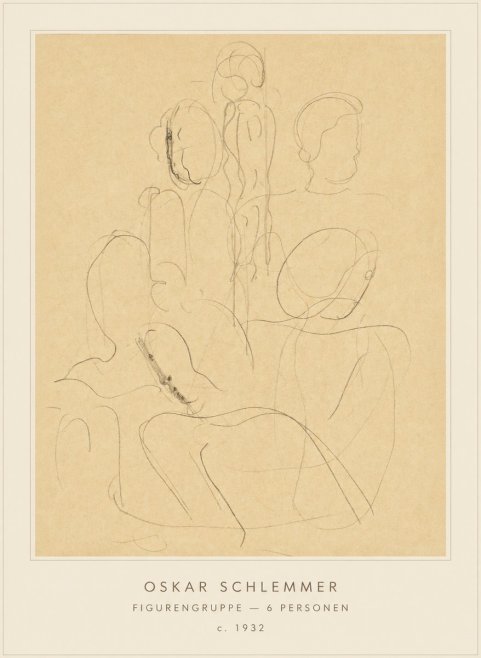 Oskar Schlemmer Figurengruppe - 6 Personen No4 - Poszter