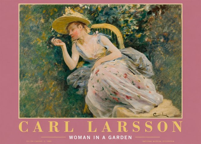 Carl Larsson Woman in a Garden No2 - Poszter