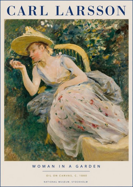 Carl Larsson Woman in a Garden No3 - Poszter