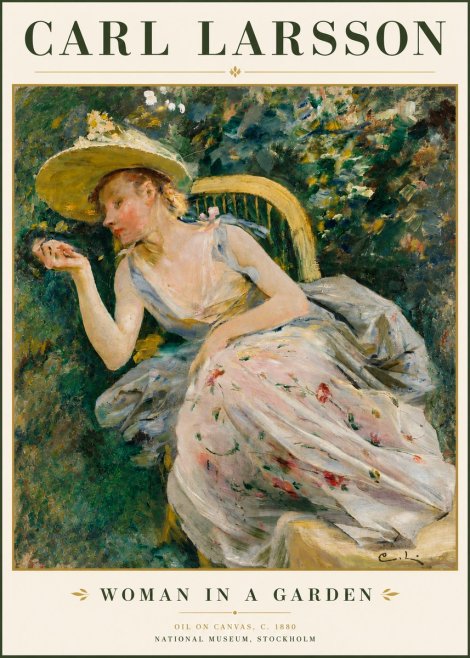 Carl Larsson Woman in a Garden No4 - Poszter