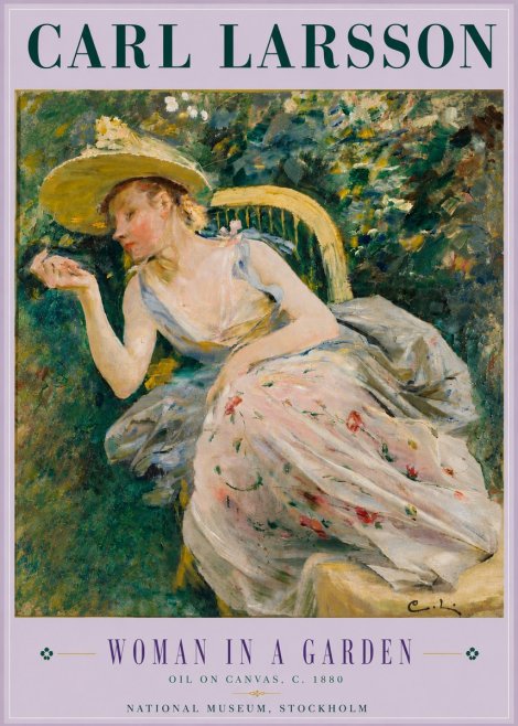 Carl Larsson Woman in a Garden No6 - Poszter
