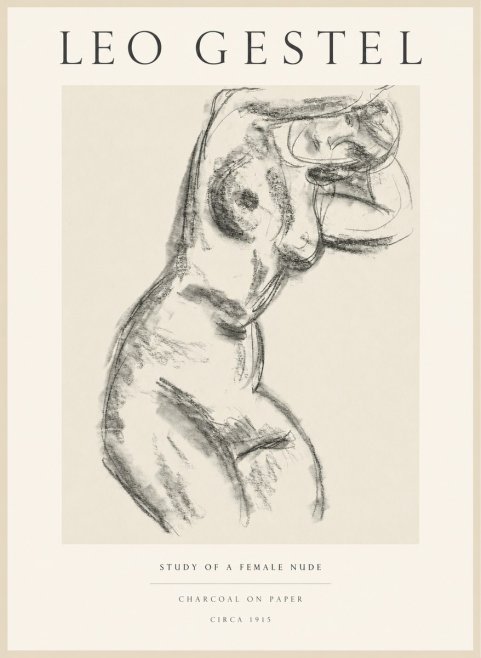 Leo Gestel Study of a Female Nude No1 - Poszter