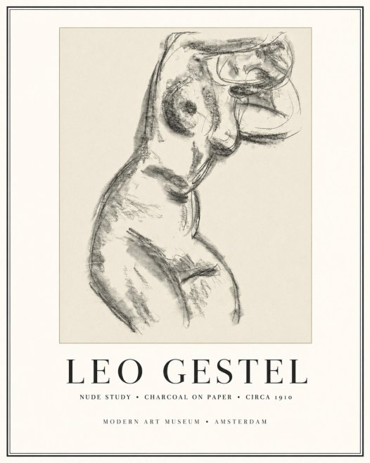 Leo Gestel Study of a Female Nude No2 - Poszter