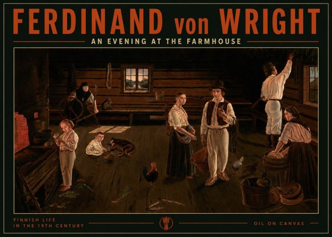 Ferdinand von Wright An Evening at the Farmhouse No5 - Poszter