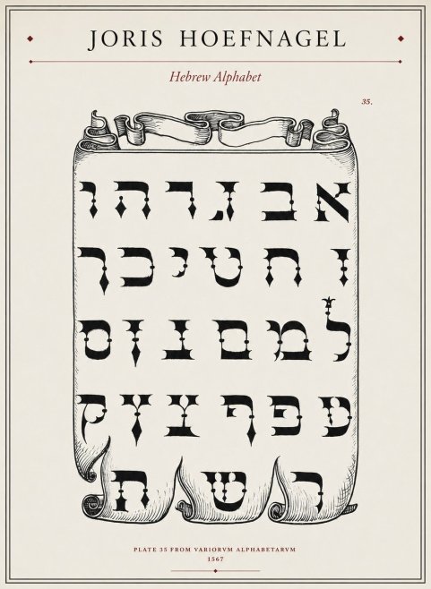Joris Hoefnagel Hebrew Alphabet No1 - Poszter