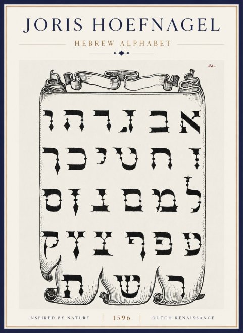 Joris Hoefnagel Hebrew Alphabet No5 - Poszter