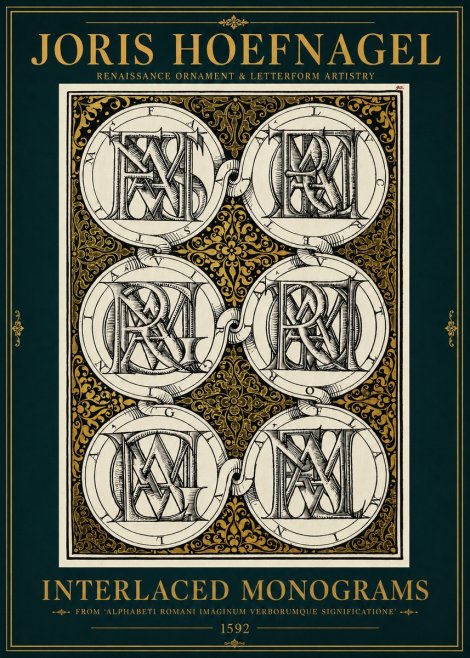 Joris Hoefnagel Interlaced Monograms No3 - Poszter