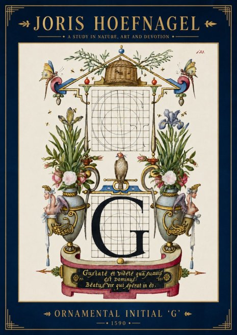 Joris Hoefnagel Ornamental Initial 'G' No3 - Poszter