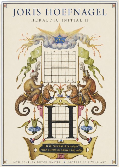 Joris Hoefnagel Heraldic Initial H No1 - Poszter