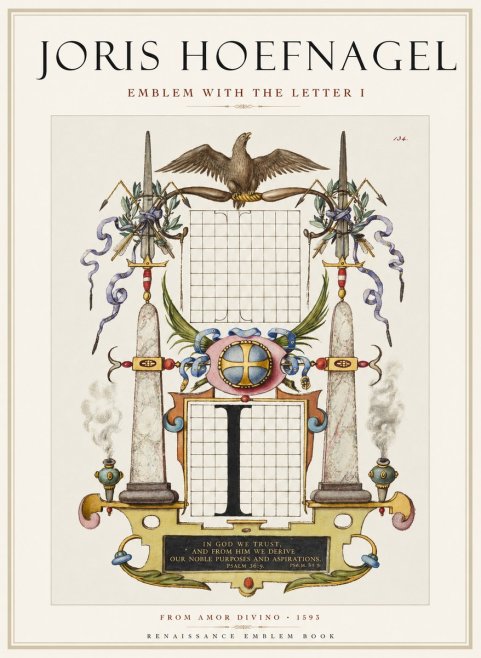 Joris Hoefnagel Ornamental Design with Dedicatory Inscription No2 - Poszter