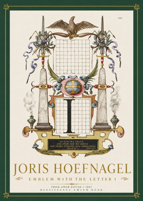 Joris Hoefnagel Ornamental Design with Dedicatory Inscription No4 - Poszter