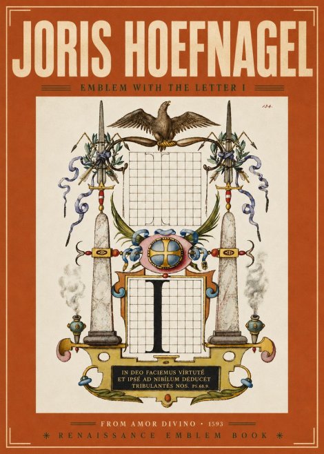 Joris Hoefnagel Ornamental Design with Dedicatory Inscription No6 - Poszter