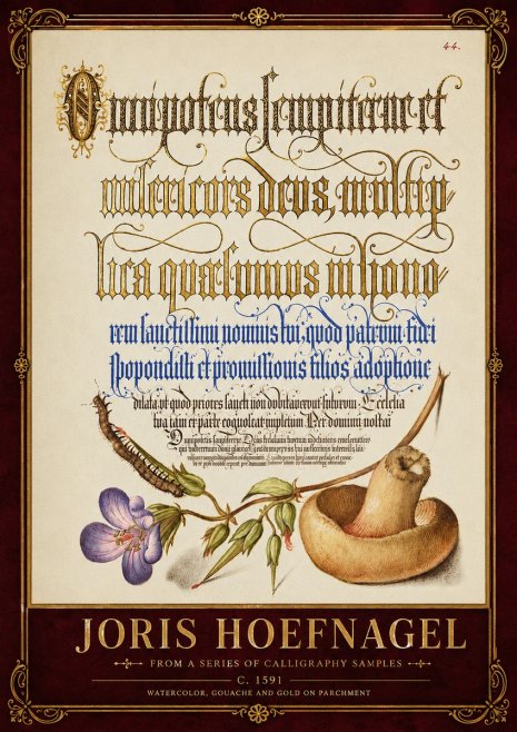 Joris Hoefnagel From a Series of Calligraphy Samples No6 - Poszter