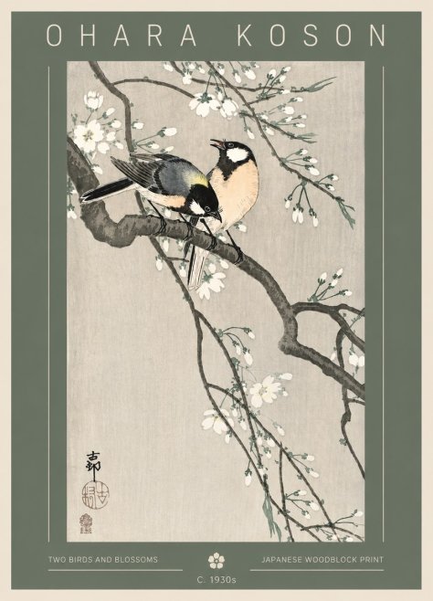 Ohara Koson Two Birds and Blossoms I No3 - Poszter