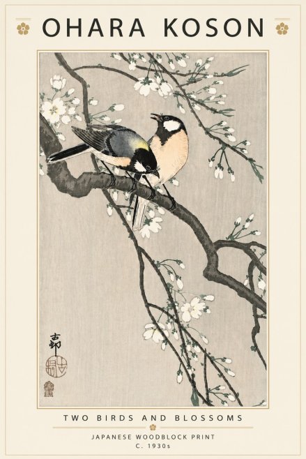 Ohara Koson Two Birds and Blossoms I No5 - Poszter