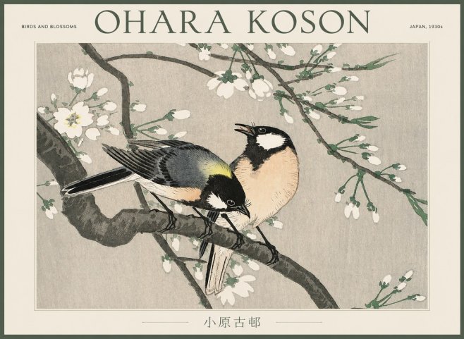 Ohara Koson Birds and Blossoms No2 - Poszter
