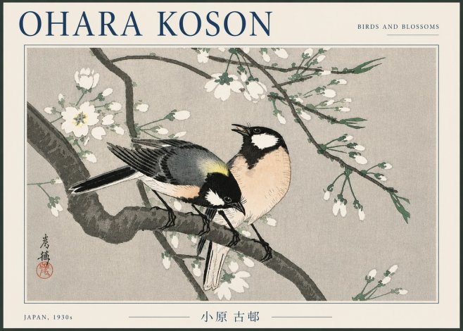 Ohara Koson Birds and Blossoms No5 - Poszter