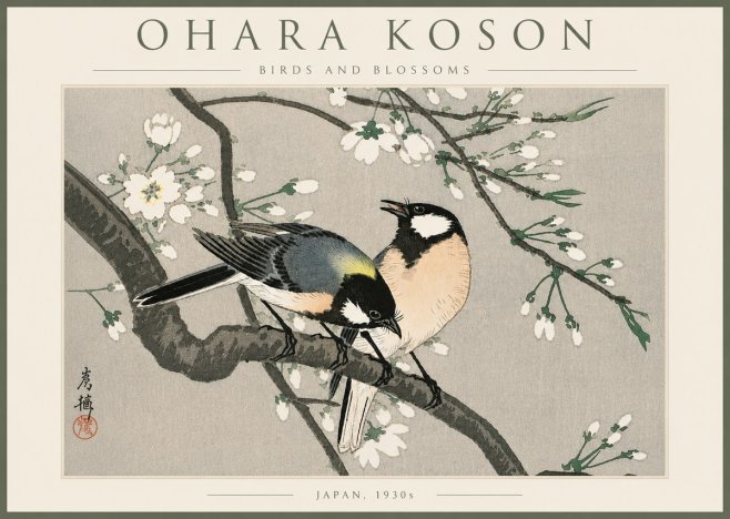 Ohara Koson Birds and Blossoms No6 - Poszter