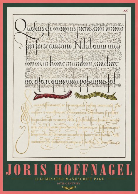 Joris Hoefnagel Illuminated Manuscript Page I No2 - Poszter