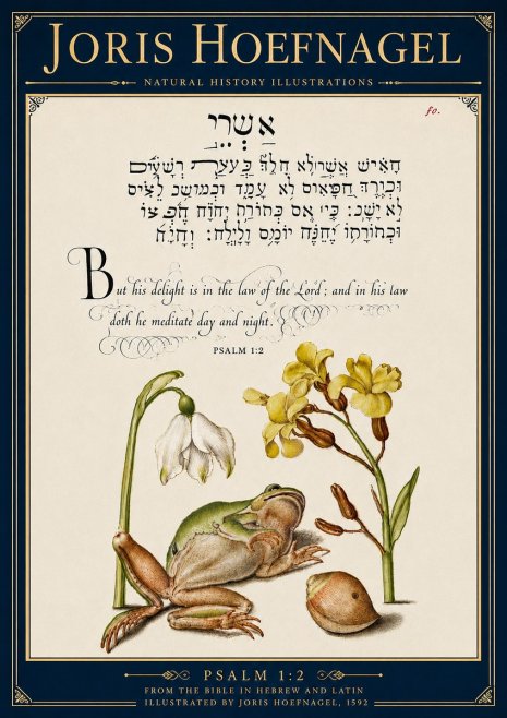 Joris Hoefnagel Psalm 1:2 No6 - Poszter