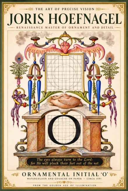 Joris Hoefnagel Ornamental Initial 'O' No5 - Poszter