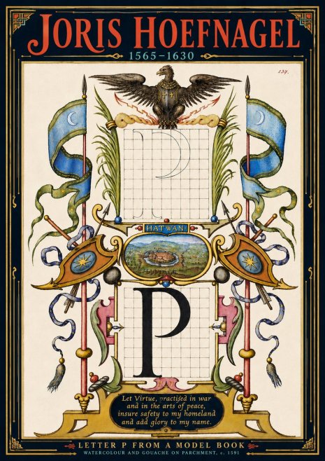 Joris Hoefnagel Letter P from a Model Book No5 - Poszter