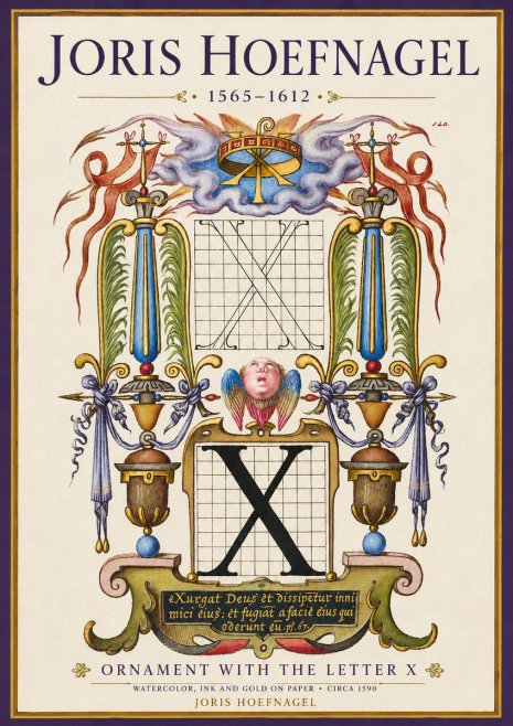 Joris Hoefnagel Ornament with the Letter X No3 - Poszter