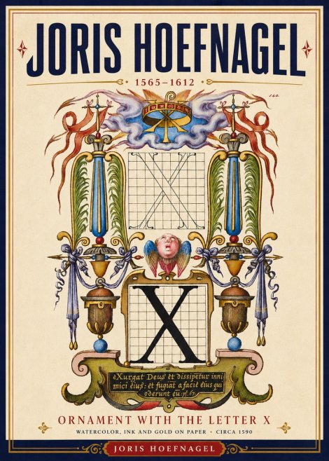 Joris Hoefnagel Ornament with the Letter X No4 - Poszter