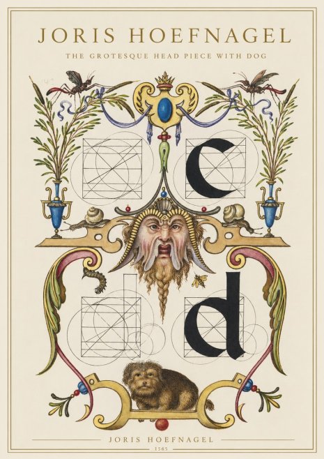 Joris Hoefnagel The Grotesque Head Piece with Dog No1 - Poszter