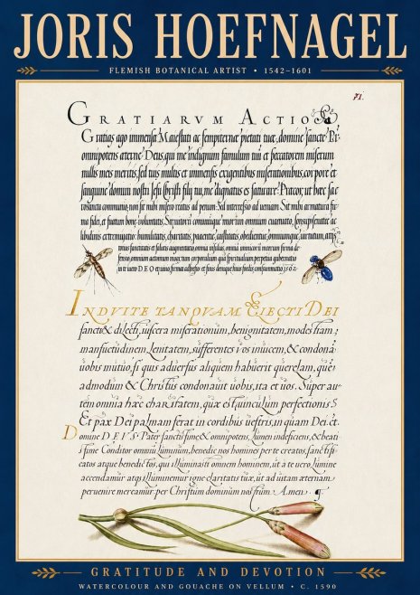 Joris Hoefnagel Thanksgiving to God • Institute for Botanical Studies No6 - Poszter