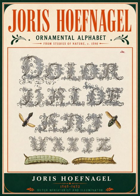 Joris Hoefnagel Ornamental Alphabet from Studies of Nature No5 - Poszter
